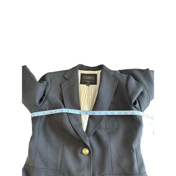 J.Crew Rhodes Blazer Black Preppy Academia Work Office Italian Wool Size 4 - Picture 11 of 12